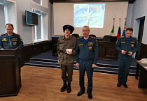 Курганские священник  и казаки награждены памятной медалью МЧС