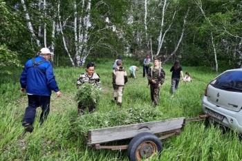 Зауральский священник вместе с сельскими детьми съездил в лес за украшением для храма