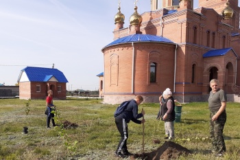 Возле храма в селе Межборное заложен сад