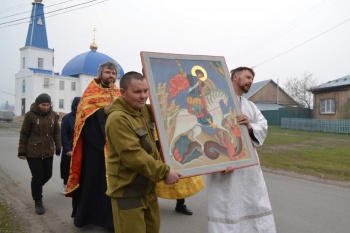 В Мокроусовском районе икону Георгия Победоносца крестным ходом перенесли в храм его имени