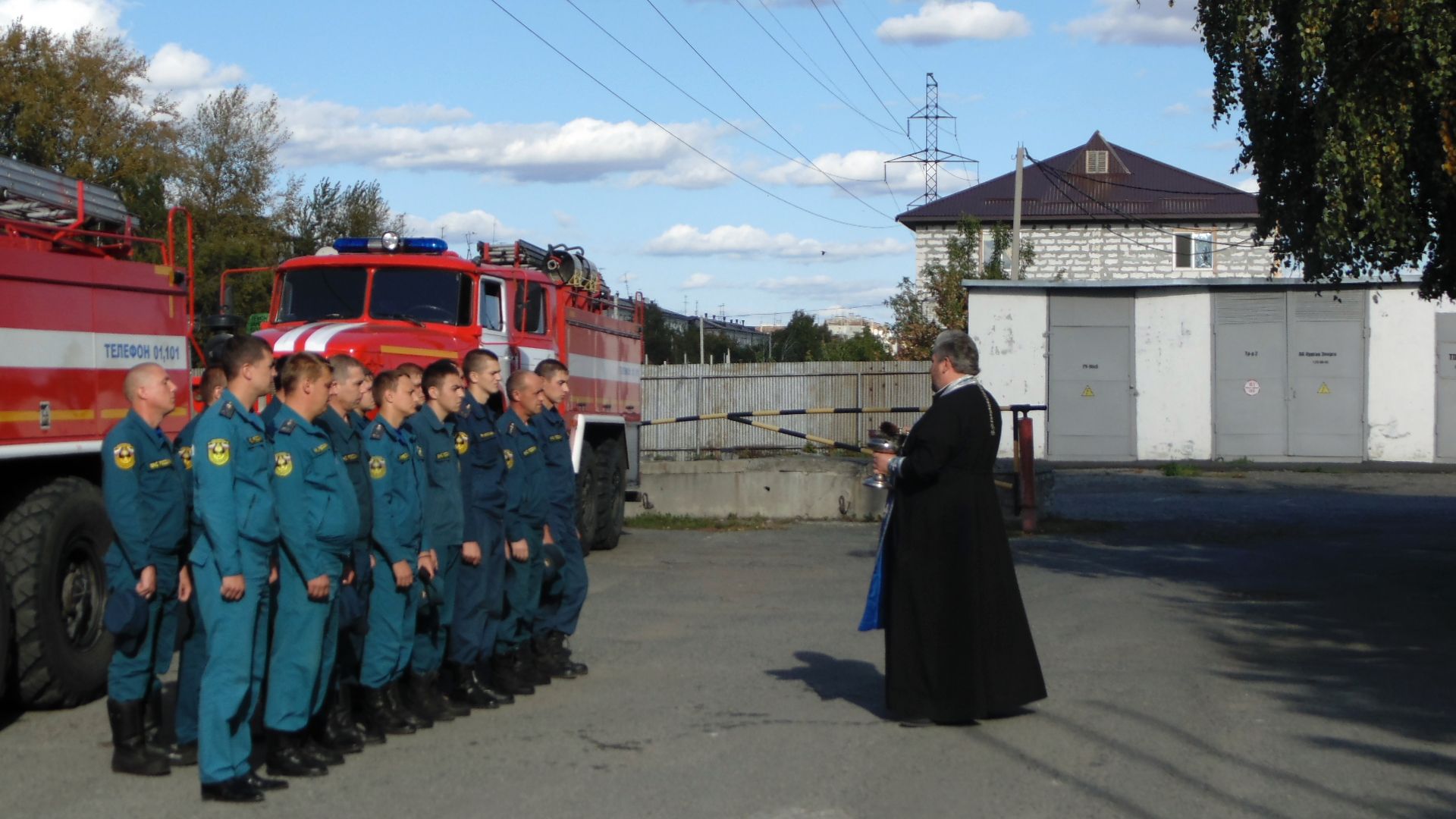 Молебен в Пожарной части поселка Рябково