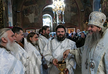 В Крещенский сочельник митрополит Даниил в Александро-Невском соборе совершил чин Великого освящения воды