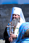 Митрополит Даниил освятил восьмиметровую мозаичную икону на Троицком соборе Кургана