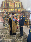Сотрудники управления специальной пожарной охраны помолились в Пантелеимоновском храме Кургана