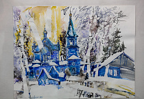 Курганцев приглашают посмотреть на акварели с изображением храмов и монастырей России