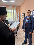 Курганский священник посетил кадетскую школу накануне майских праздников
