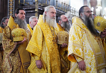 Митрополит Даниил сослужил в Москве Святейшему Патриарху Кириллу в четырнадцатую годовщину его интронизации