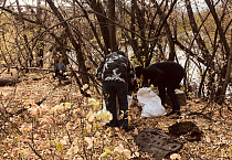Волонтёры Курганской епархии провели экологическую акцию на берегу старицы реки Тобол