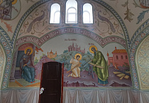 В Рождественском храме села Частоозерья к престольному празднику появились новые фрески