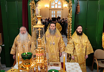 В Троицком соборе Кургана три архиерея совершили Литургию у чудотворной иконы
