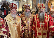 Митрополит Даниил сослужил Святейшему Патриарху Кириллу в Храме Христа Спасителя