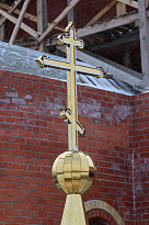 Освящение и установка креста в храме села Глядянское