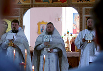 Секретарь Курганской епархии совершил Божественную литургию в храме села Митино