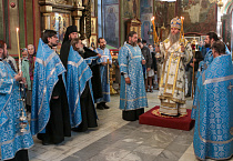 В праздник Успения Пресвятой Богородицы митрополит Даниил совершил чин погребения Плащаницы Пресвятой Богородицы